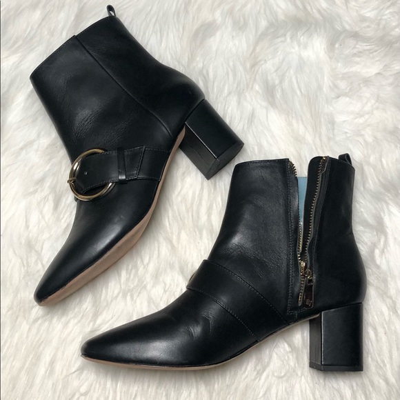 Frances Valentine “Cassie”Black Leather Heeled Ankle Boot,Size-9 - Picture 3 of 16